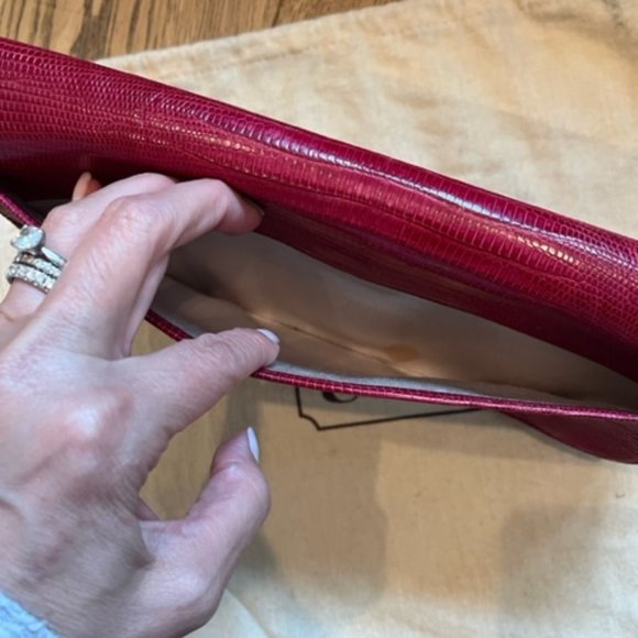 Coach Clutch Bag Genuine Alligator Clutch Magenta Italy 2001 HTF Rare Vintage - Picture 2 of 8